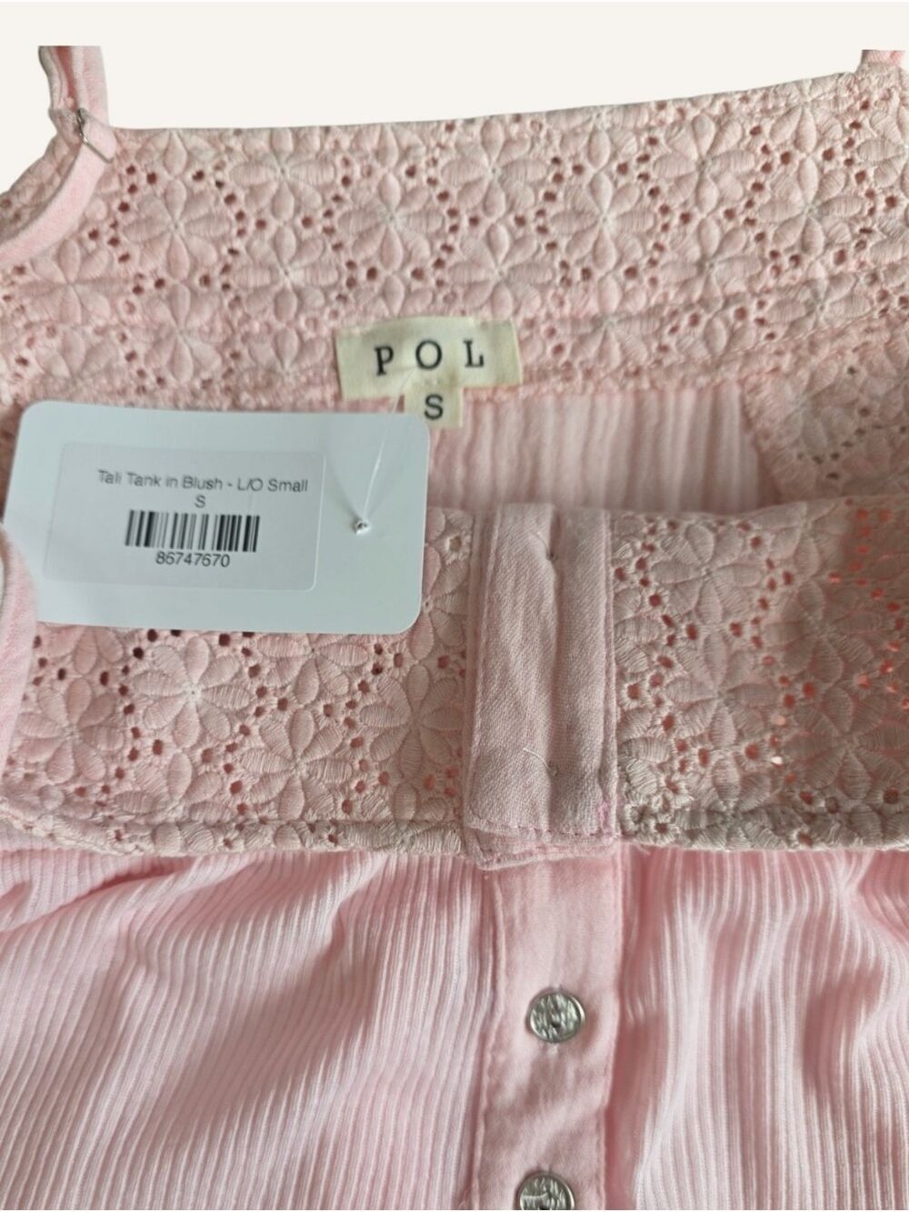 POL Tali Blush Pink Lace Babydoll Tank Top Small NWT Cottagecore Boho Fairycore - Picture 8 of 10